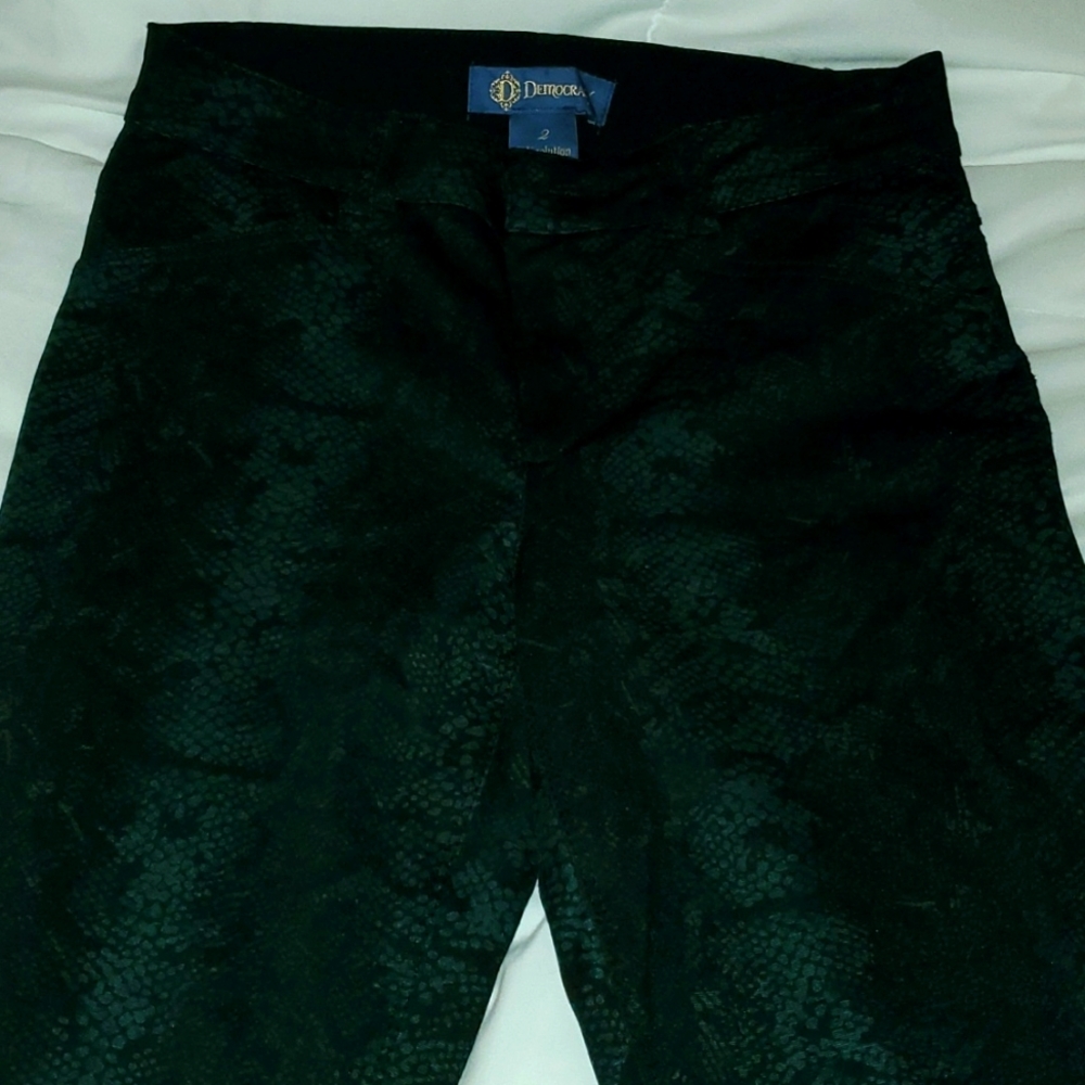 Democracy jeans jade green and black snakeskin